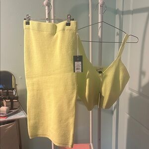 Universal Thread Yellow Knit Skirt Set (sold as a set or separately)